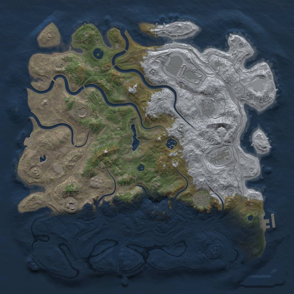 Rust Map: Procedural Map, Size: 4250, Seed: 4012366, 14 Monuments