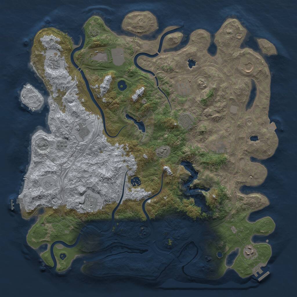 Rust Map: Procedural Map, Size: 4500, Seed: 328183288, 17 Monuments