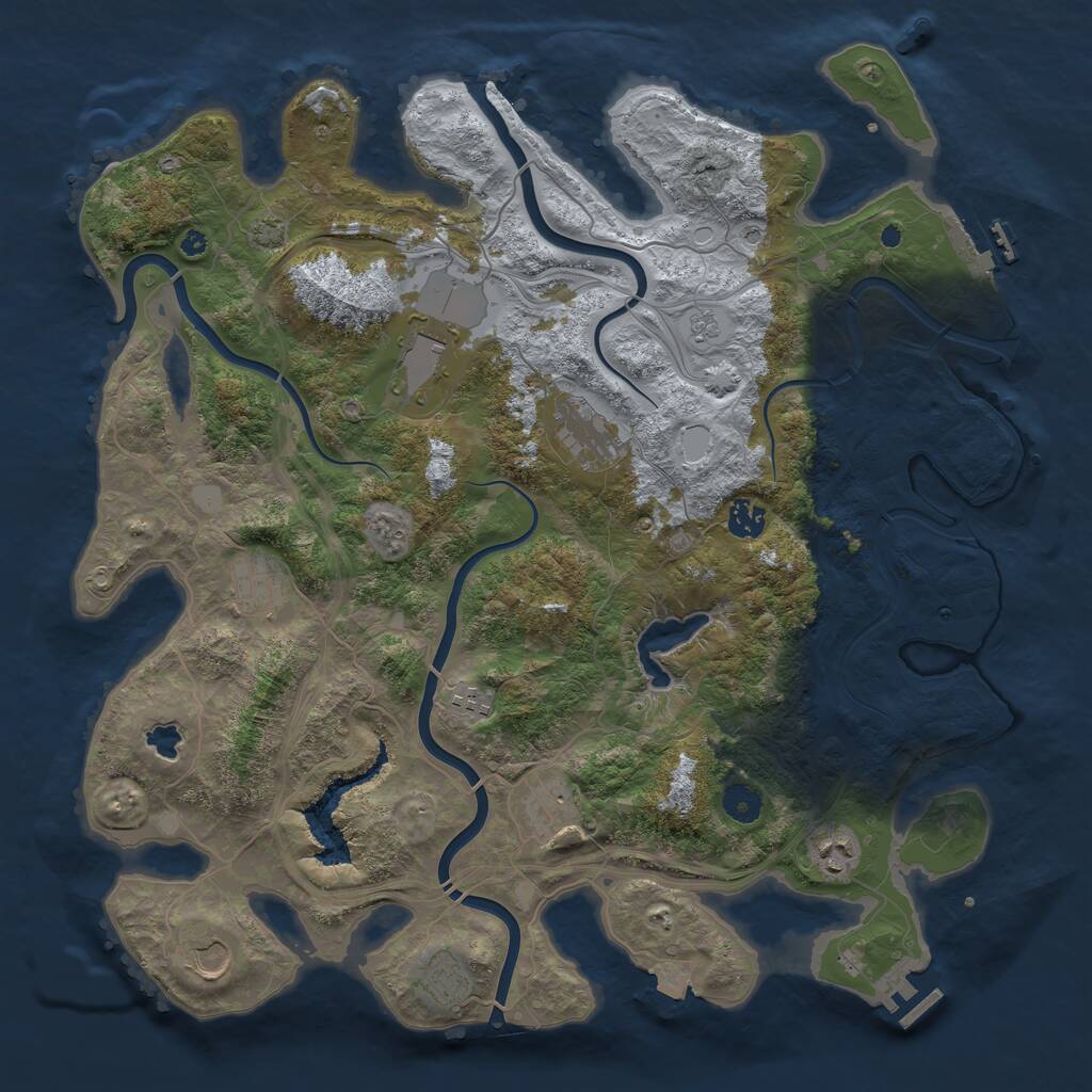 Rust Map: Procedural Map, Size: 4250, Seed: 321572281, 15 Monuments