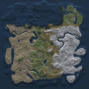 Thumbnail Rust Map: Procedural Map, Size: 4500, Seed: 41866166, 16 Monuments