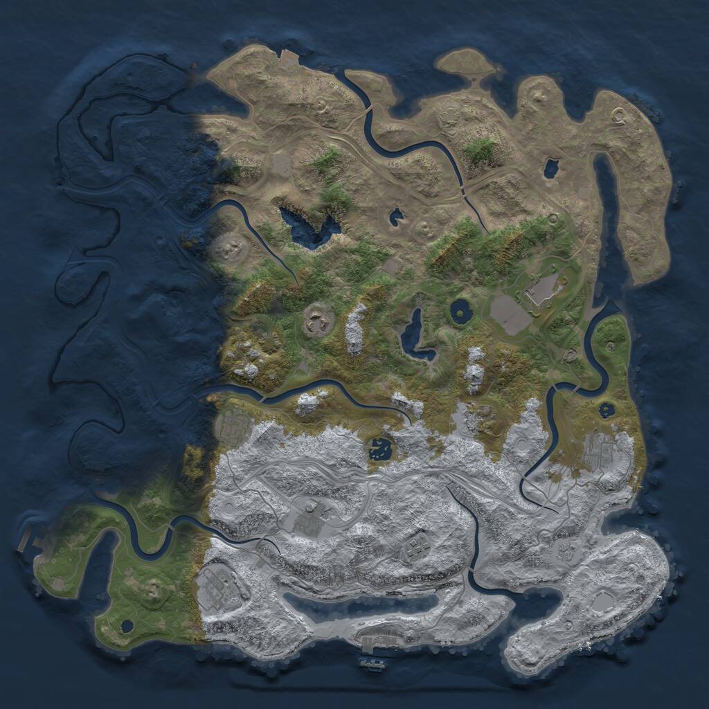Rust Map: Procedural Map, Size: 4500, Seed: 1459298333, 15 Monuments