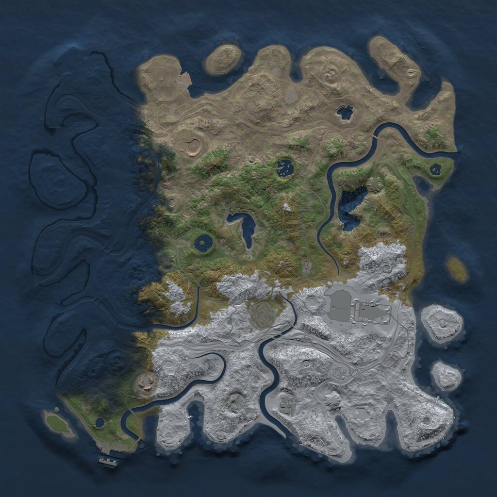 Rust Map: Procedural Map, Size: 4250, Seed: 598353966, 12 Monuments
