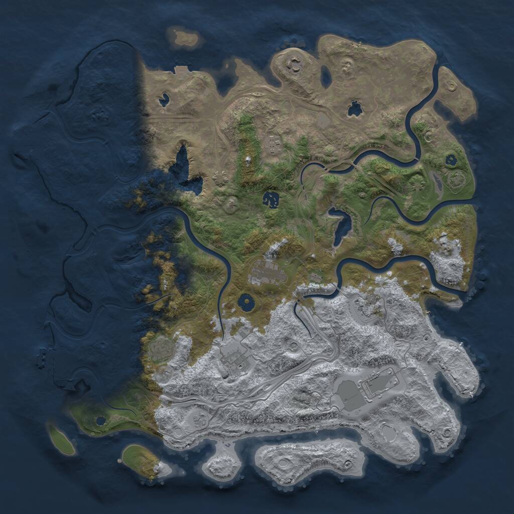 Rust Map: Procedural Map, Size: 4500, Seed: 20250605, 14 Monuments
