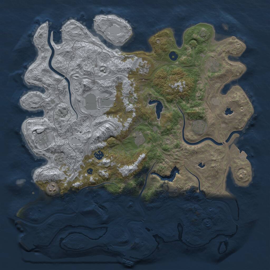 Rust Map: Procedural Map, Size: 4500, Seed: 6754, 15 Monuments