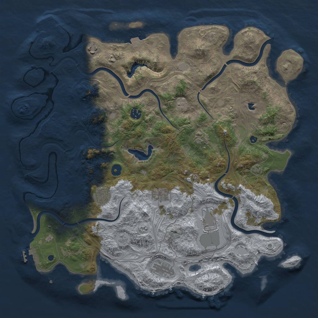 Rust Map: Procedural Map, Size: 4300, Seed: 2001159255, 14 Monuments