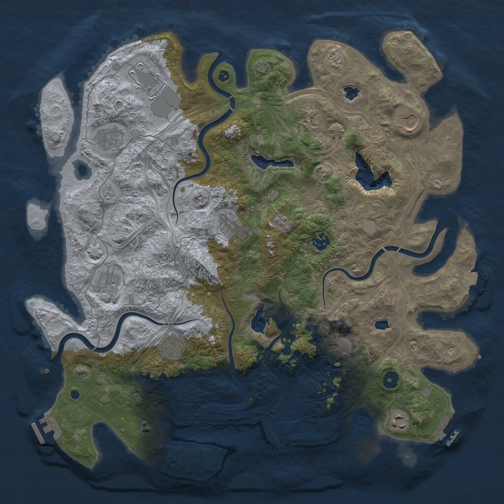 Rust Map: Procedural Map, Size: 4500, Seed: 97485131, 17 Monuments