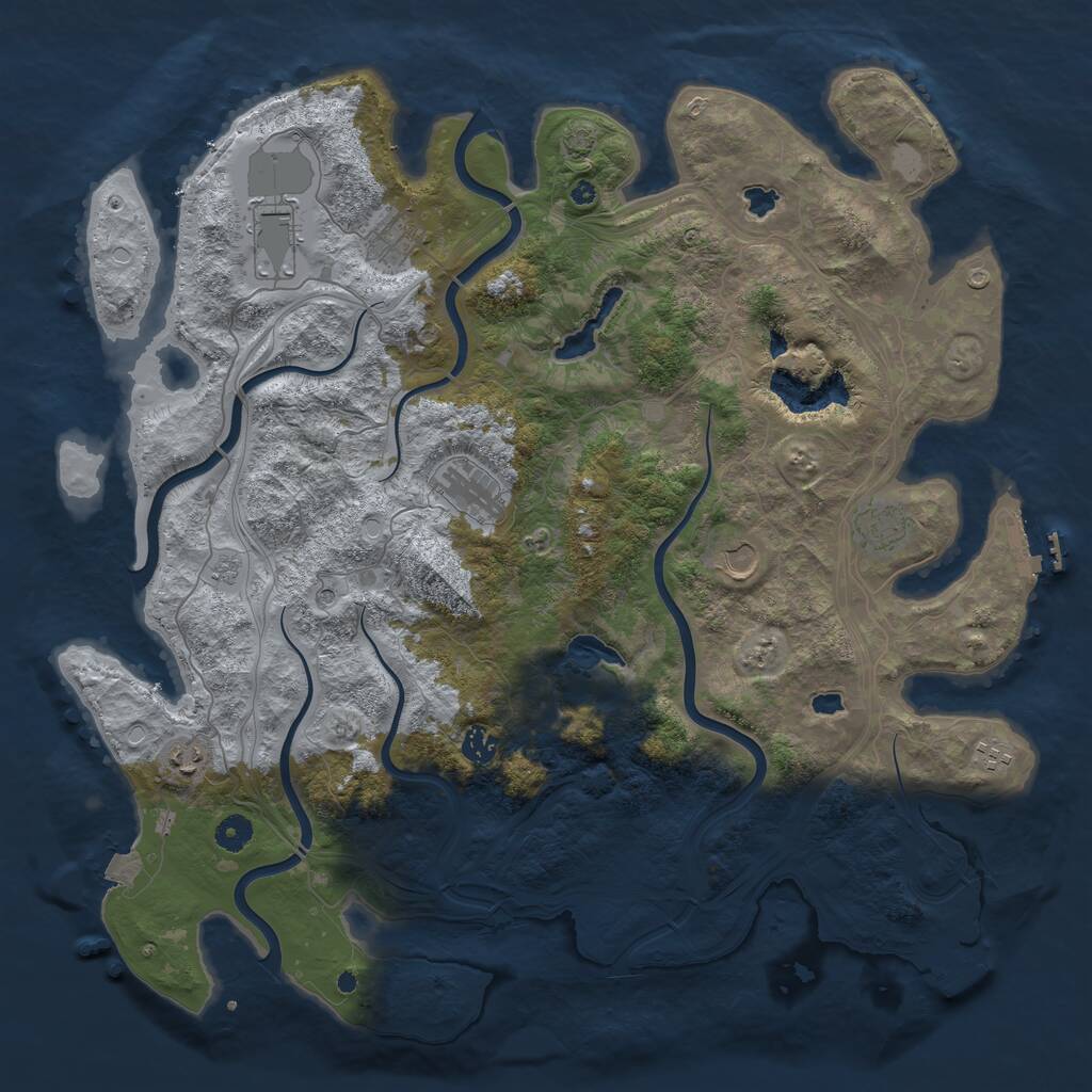 Rust Map: Procedural Map, Size: 4500, Seed: 97485131, 14 Monuments