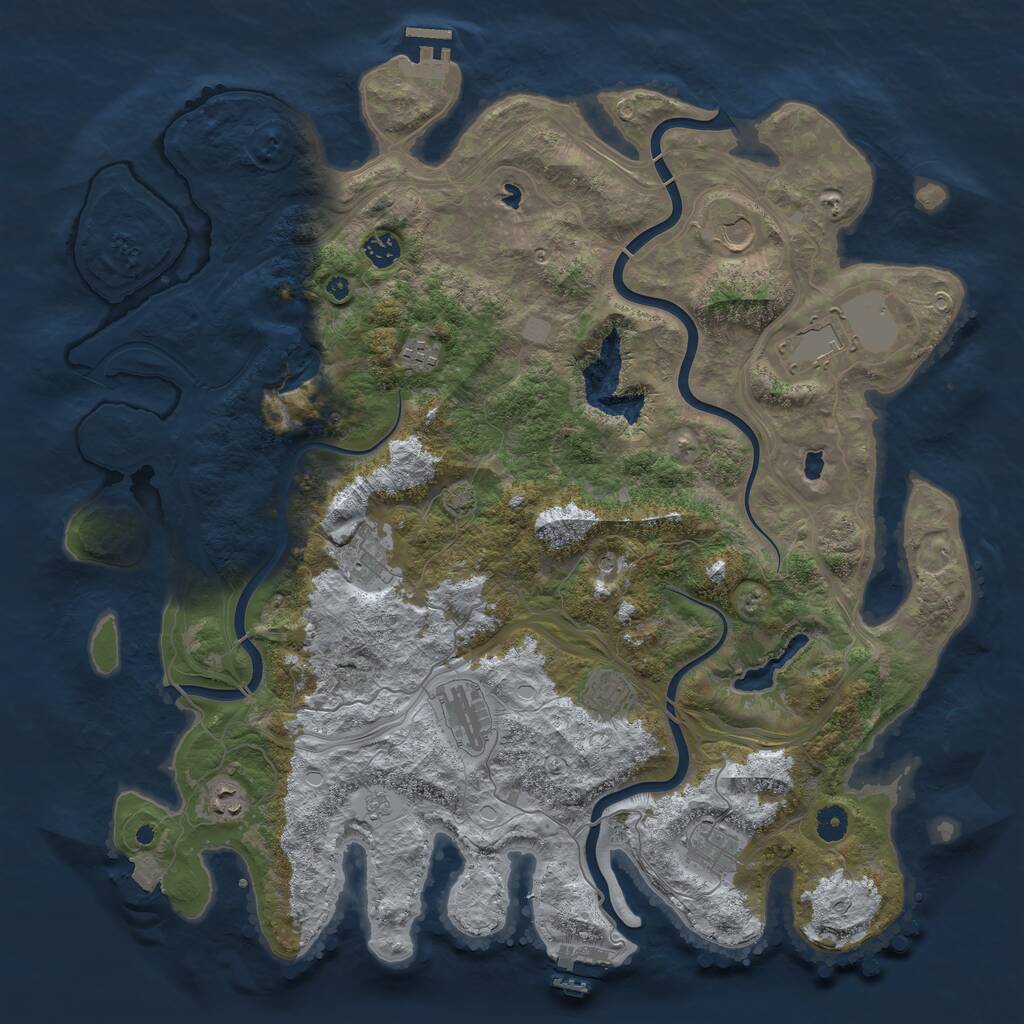 Rust Map: Procedural Map, Size: 4500, Seed: 1419622166, 15 Monuments