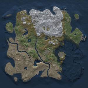 Thumbnail Rust Map: Procedural Map, Size: 4000, Seed: 840752254, 13 Monuments