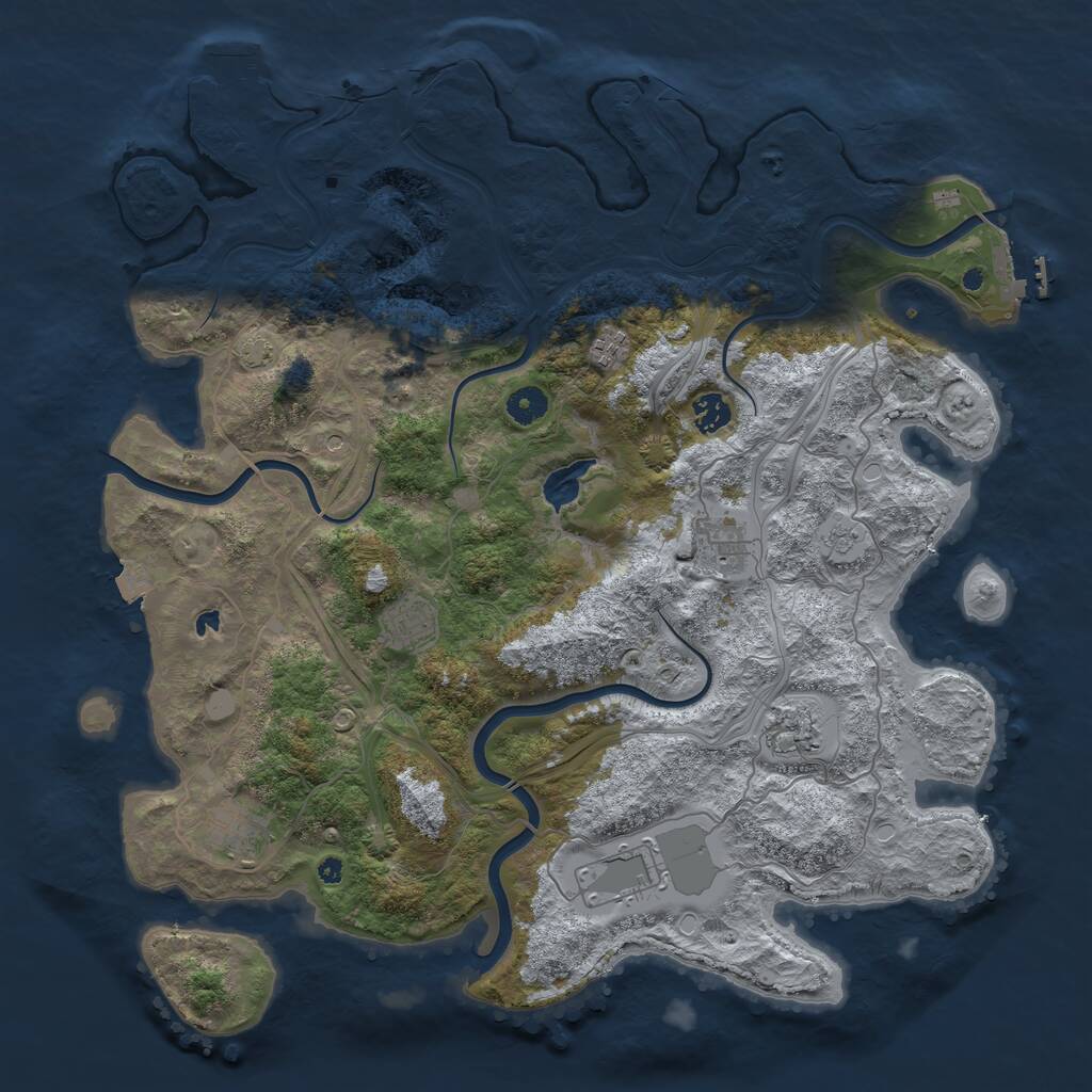 Rust Map: Procedural Map, Size: 4250, Seed: 1538301809, 13 Monuments