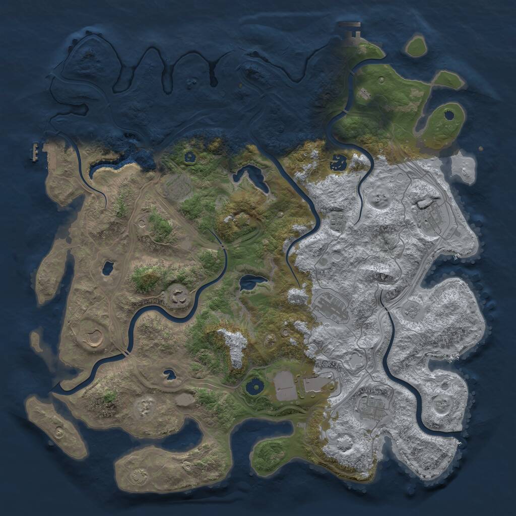 Rust Map: Procedural Map, Size: 4500, Seed: 37488699, 15 Monuments