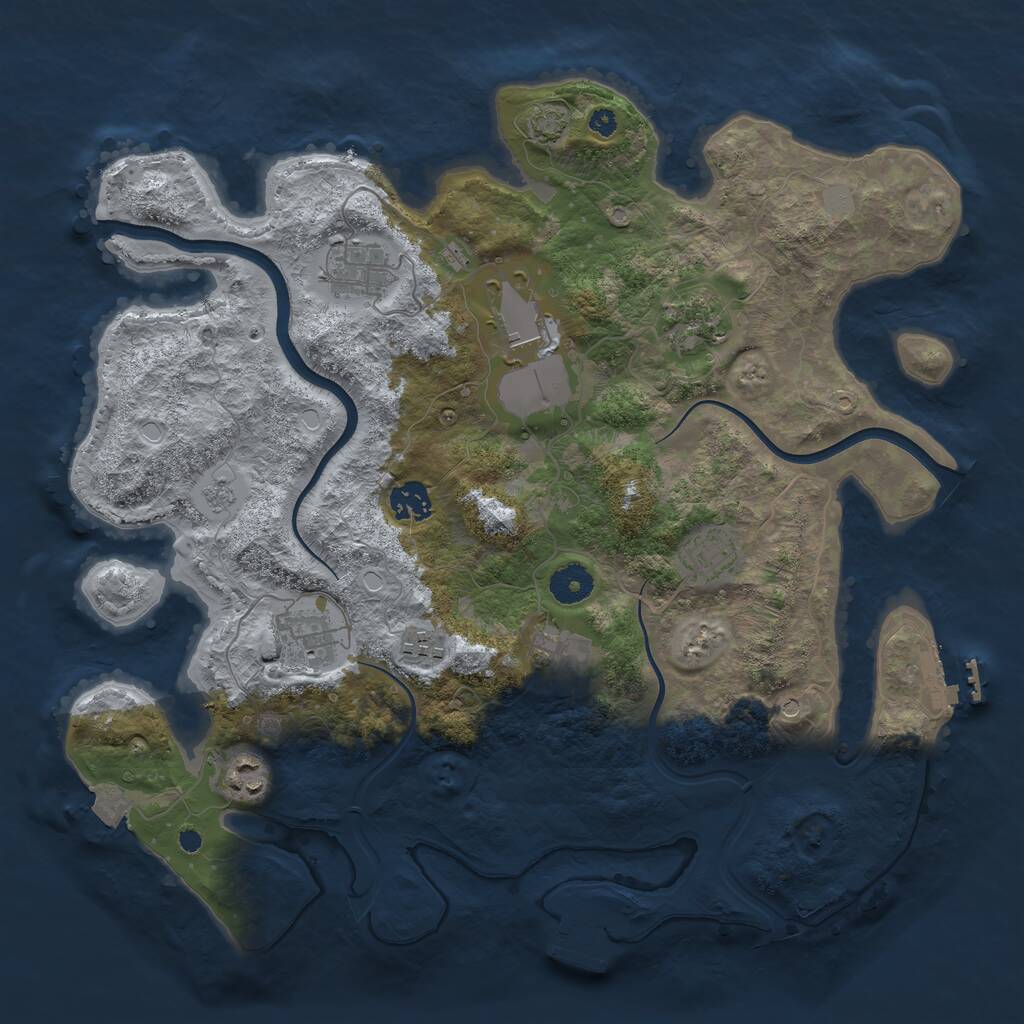 Rust Map: Procedural Map, Size: 3750, Seed: 1381083712, 15 Monuments