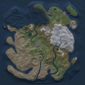 Thumbnail Rust Map: Procedural Map, Size: 3500, Seed: 258517723, 12 Monuments