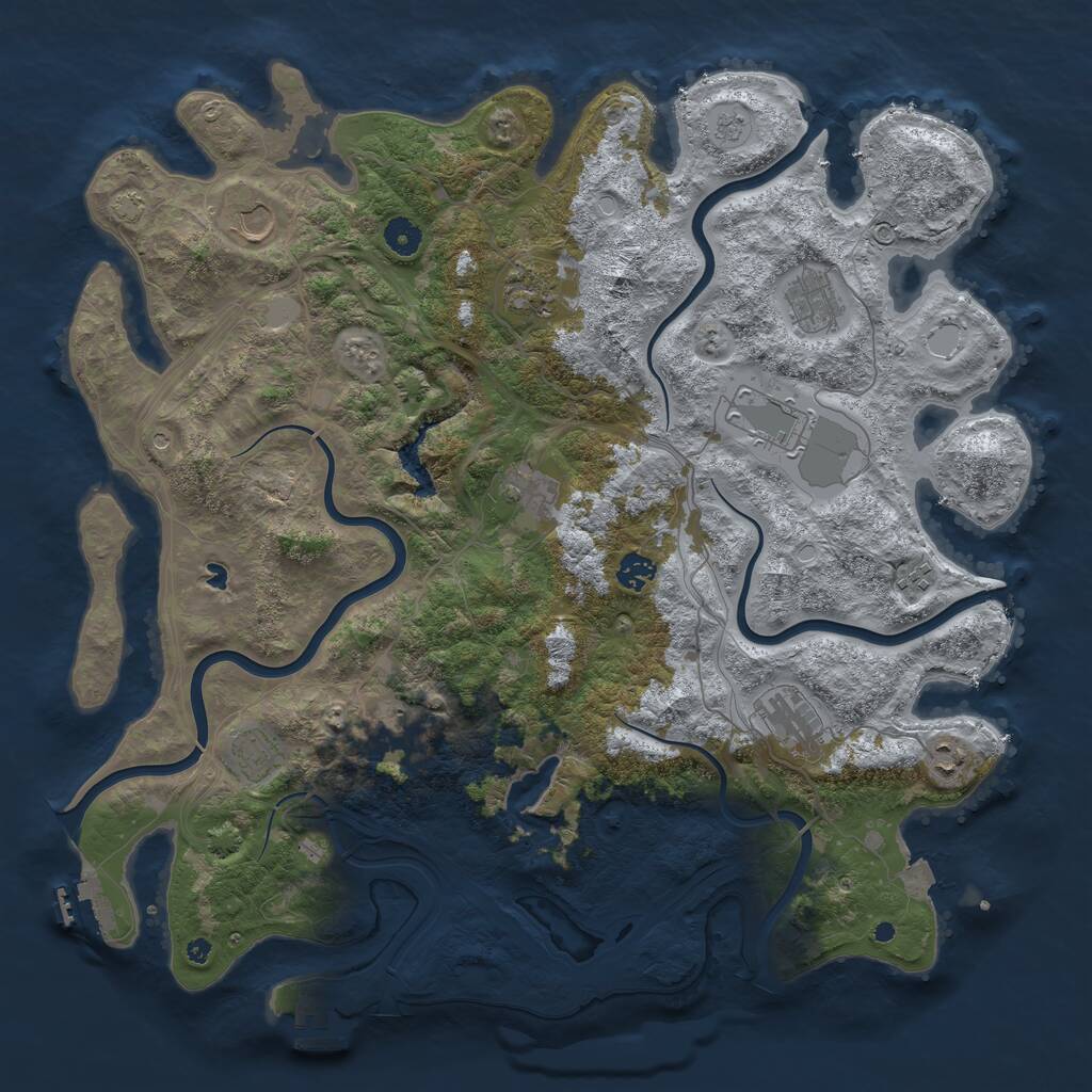 Rust Map: Procedural Map, Size: 4400, Seed: 50620251, 17 Monuments