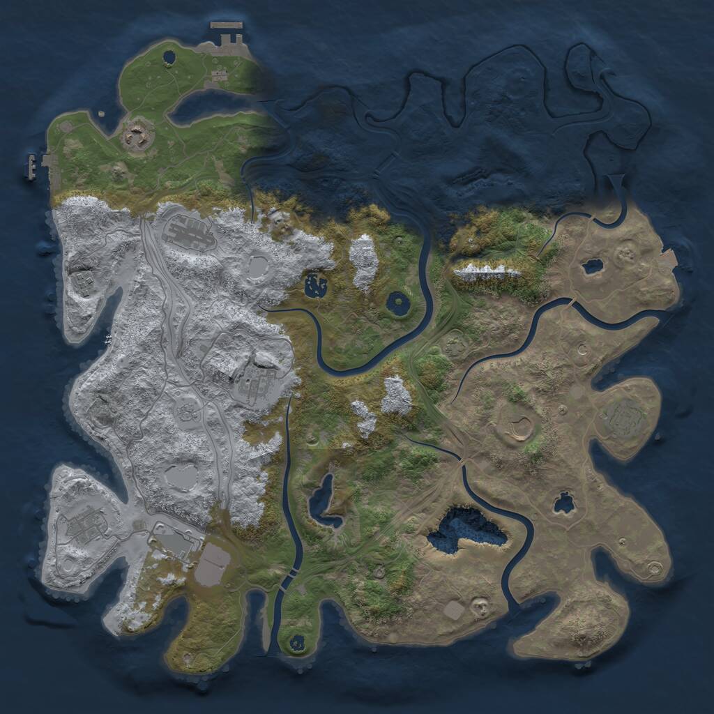 Rust Map: Procedural Map, Size: 4500, Seed: 362609821, 15 Monuments