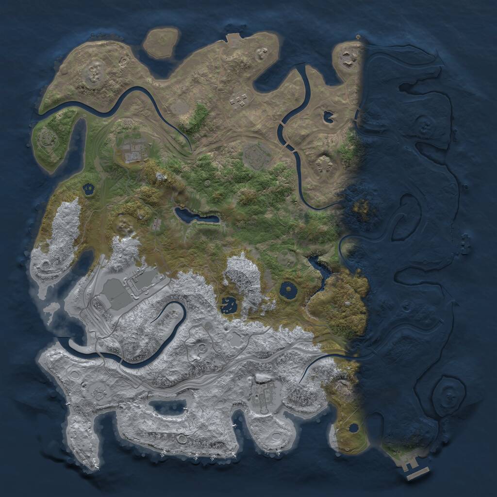 Rust Map: Procedural Map, Size: 4250, Seed: 1161734067, 13 Monuments