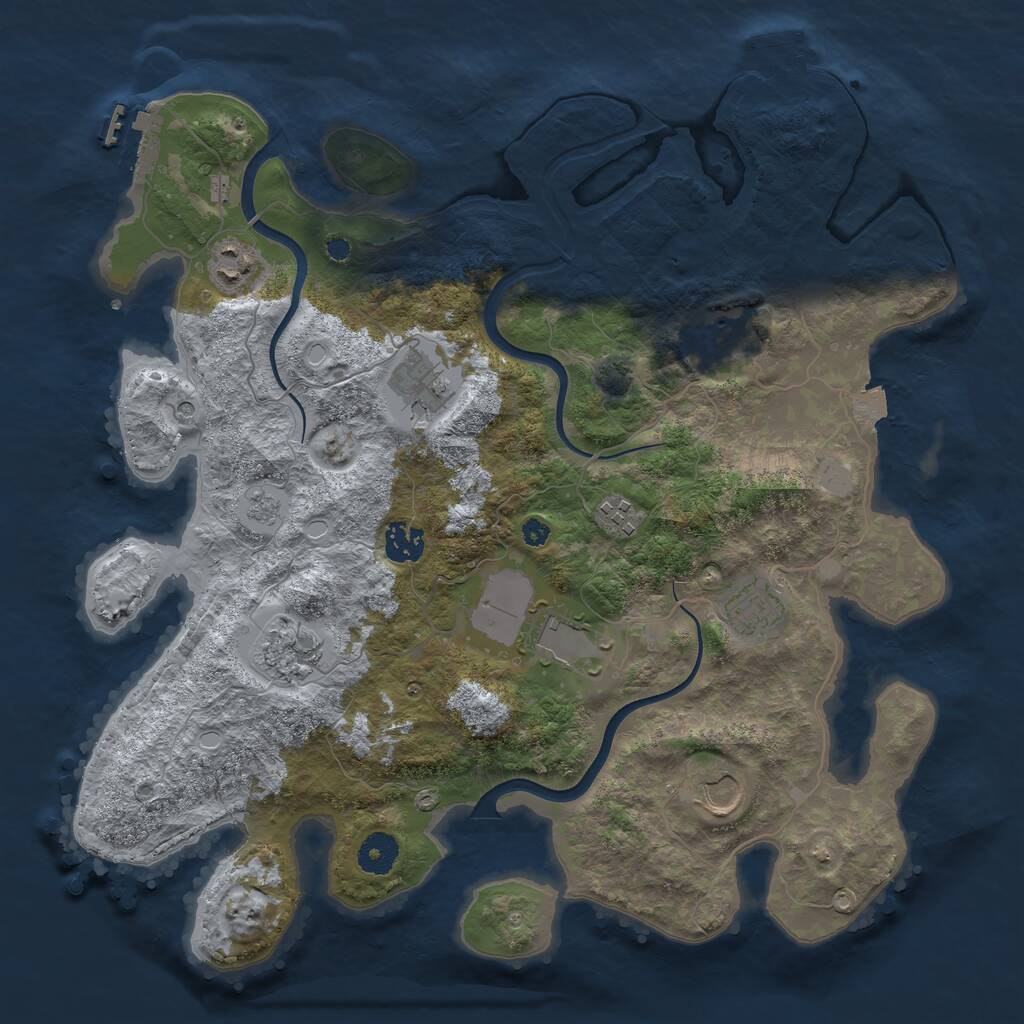 Rust Map: Procedural Map, Size: 3750, Seed: 1508416390, 15 Monuments