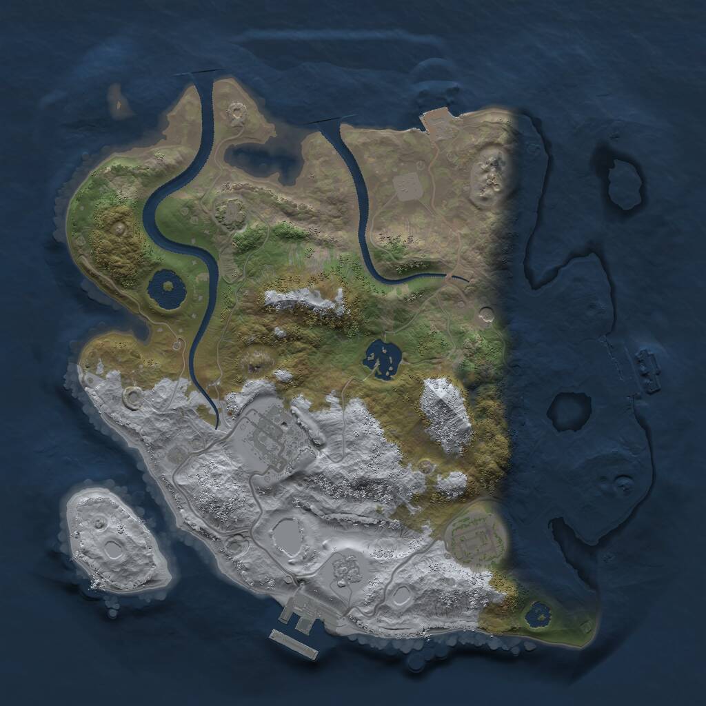 Rust Map: Procedural Map, Size: 2800, Seed: 1621432182, 9 Monuments