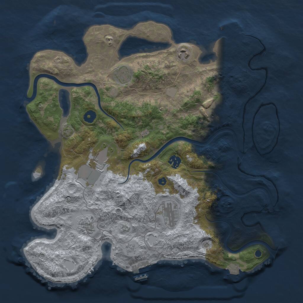 Rust Map: Procedural Map, Size: 3700, Seed: 379746451, 14 Monuments