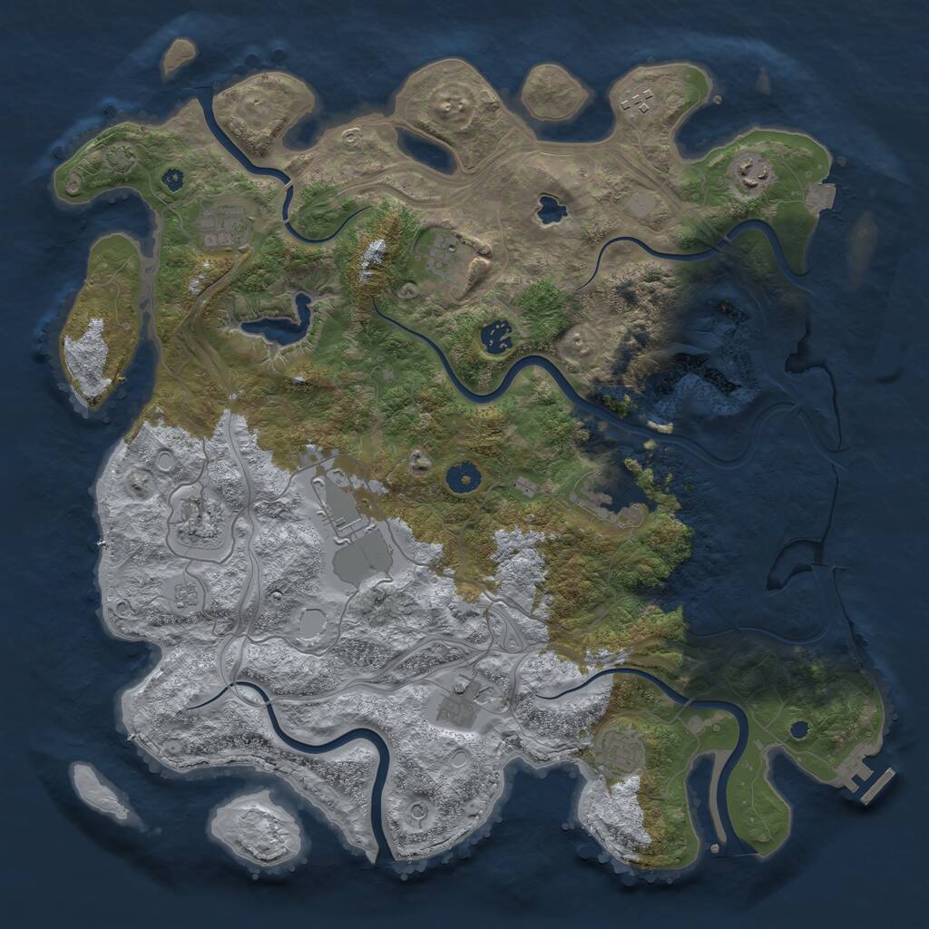 Rust Map: Procedural Map, Size: 4250, Seed: 932989468, 15 Monuments