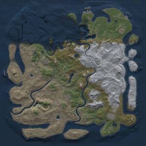 Thumbnail Rust Map: Procedural Map, Size: 5000, Seed: 9321232, 16 Monuments