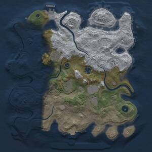 Thumbnail Rust Map: Procedural Map, Size: 3500, Seed: 157103077, 11 Monuments