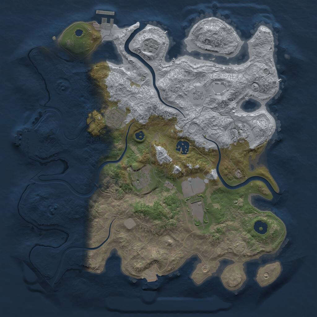 Rust Map: Procedural Map, Size: 3500, Seed: 157103077, 11 Monuments
