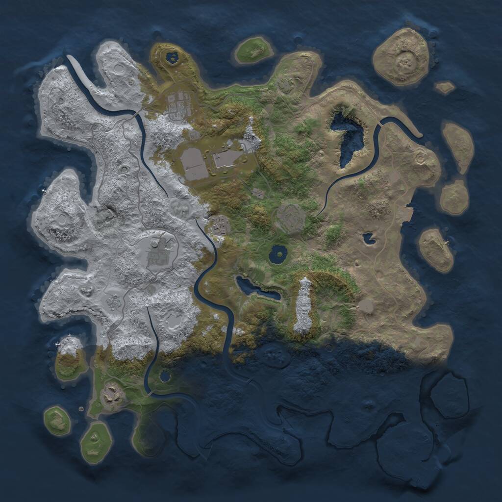 Rust Map: Procedural Map, Size: 4000, Seed: 1560933111, 11 Monuments