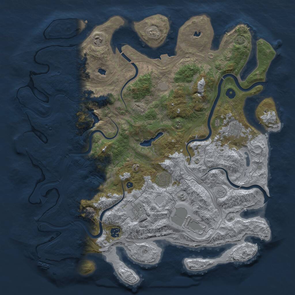 Rust Map: Procedural Map, Size: 4500, Seed: 1731664373, 13 Monuments