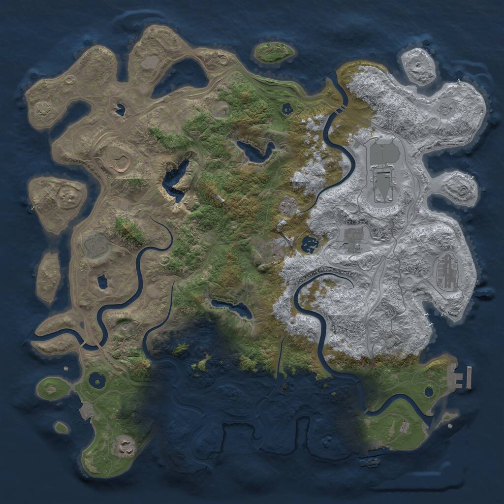 Rust Map: Procedural Map, Size: 4500, Seed: 1907944153, 15 Monuments