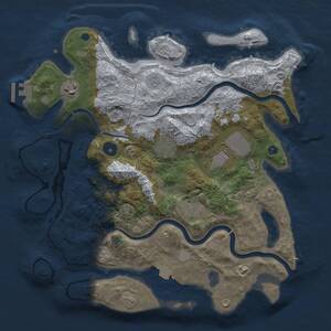 Thumbnail Rust Map: Procedural Map, Size: 3500, Seed: 864670281, 10 Monuments