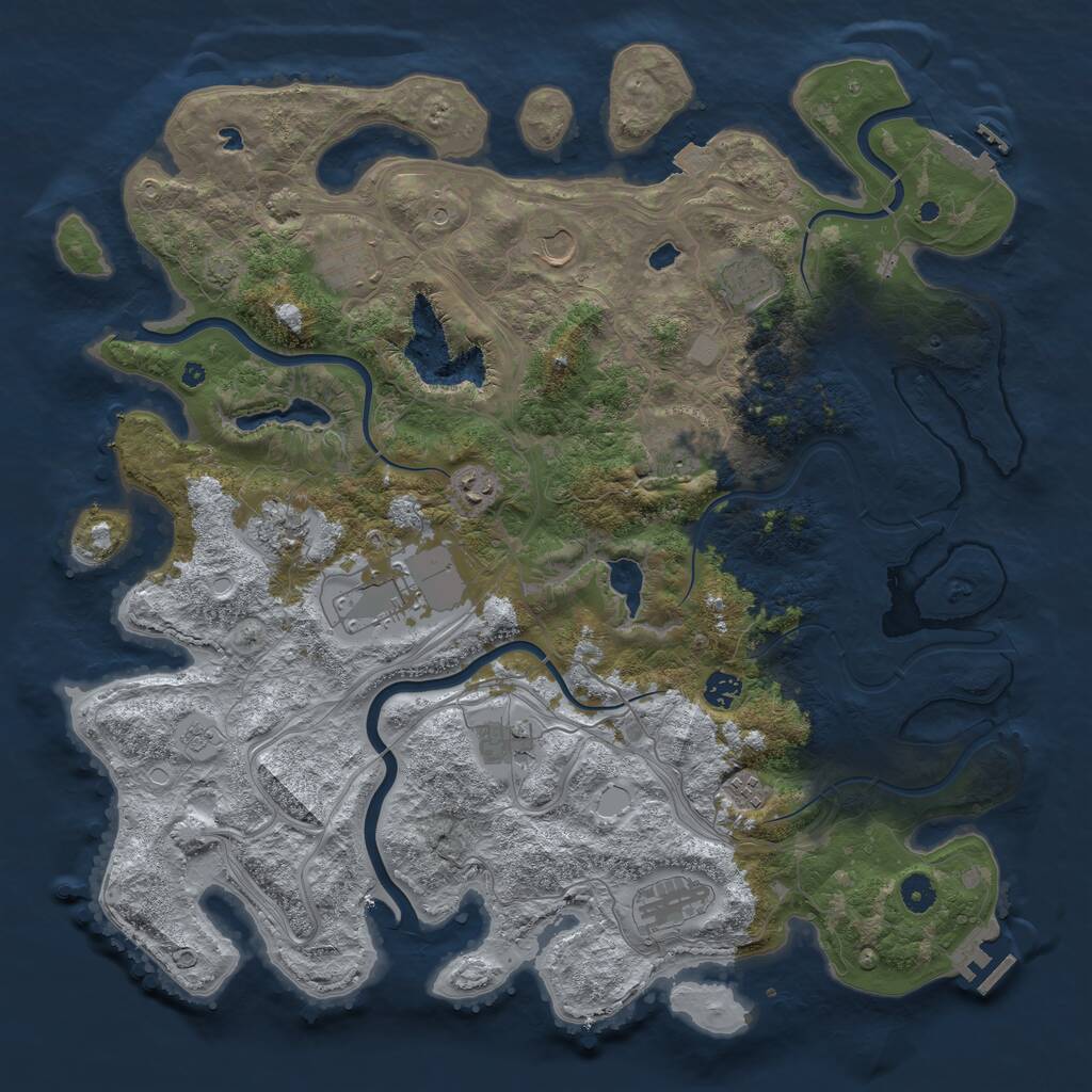 Rust Map: Procedural Map, Size: 4500, Seed: 552899981, 17 Monuments