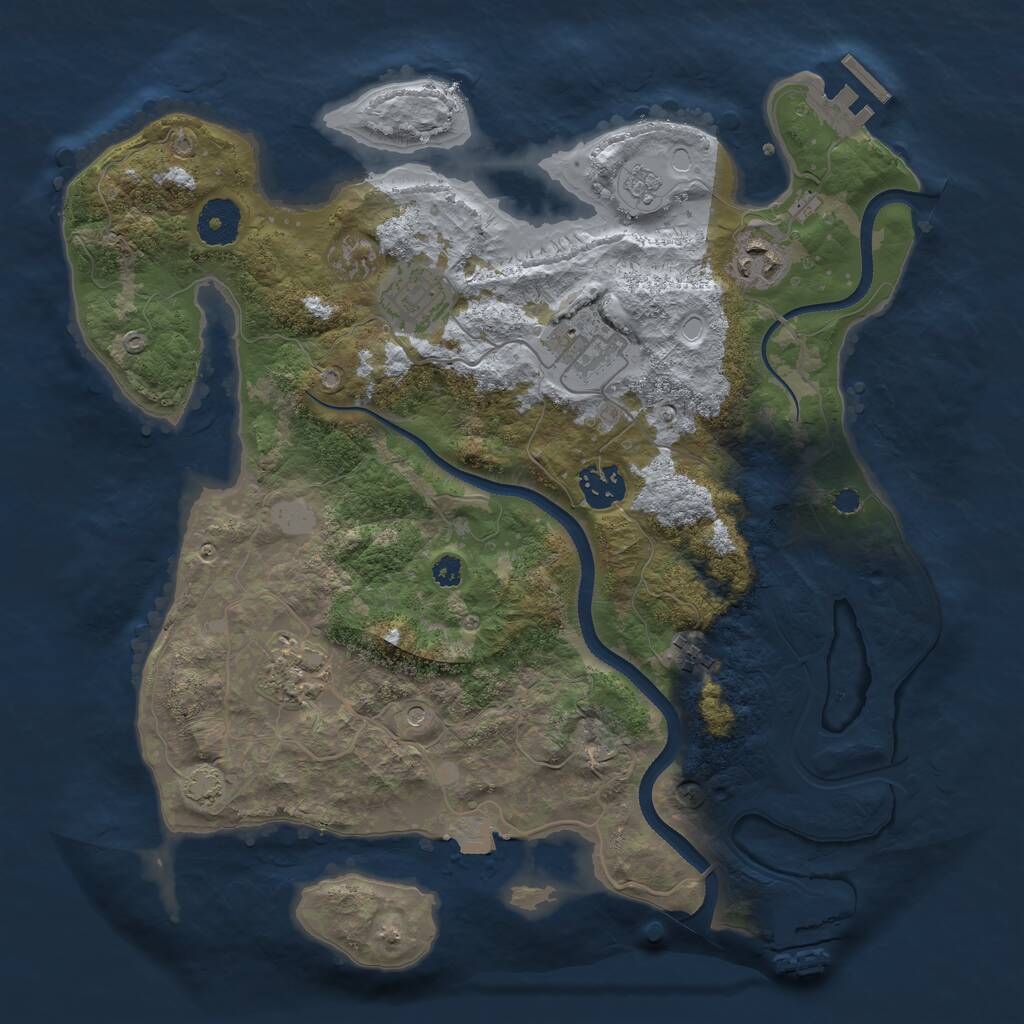 Rust Map: Procedural Map, Size: 3400, Seed: 1445105090, 12 Monuments