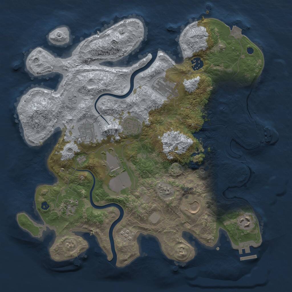 Rust Map: Procedural Map, Size: 3500, Seed: 768419706, 15 Monuments