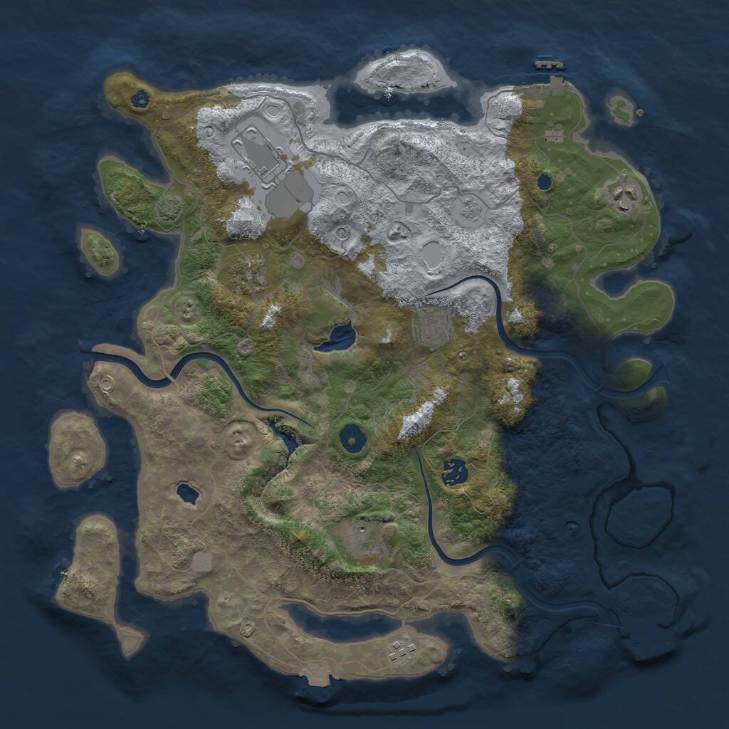 Rust Map: Procedural Map, Size: 4000, Seed: 192681406, 13 Monuments