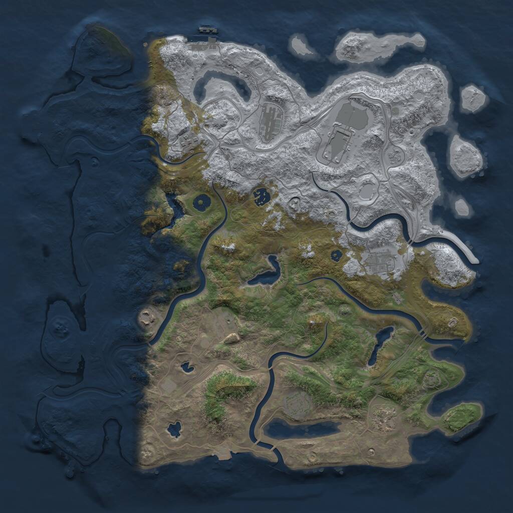 Rust Map: Procedural Map, Size: 4500, Seed: 273001042, 14 Monuments