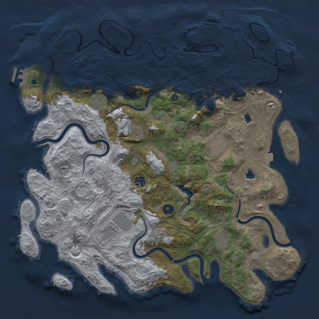 Rust Map: Procedural Map, Size: 4500, Seed: 8888886, 13 Monuments