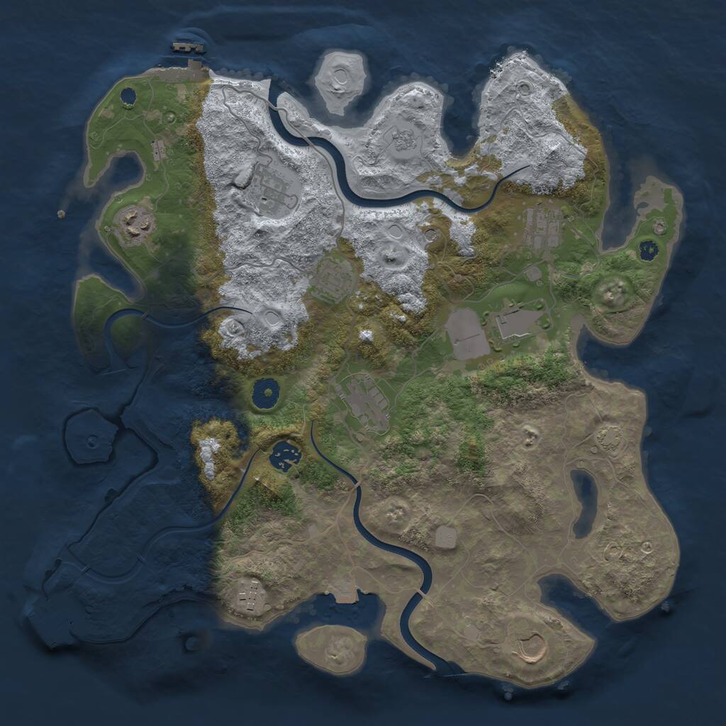 Rust Map: Procedural Map, Size: 3700, Seed: 936385003, 15 Monuments