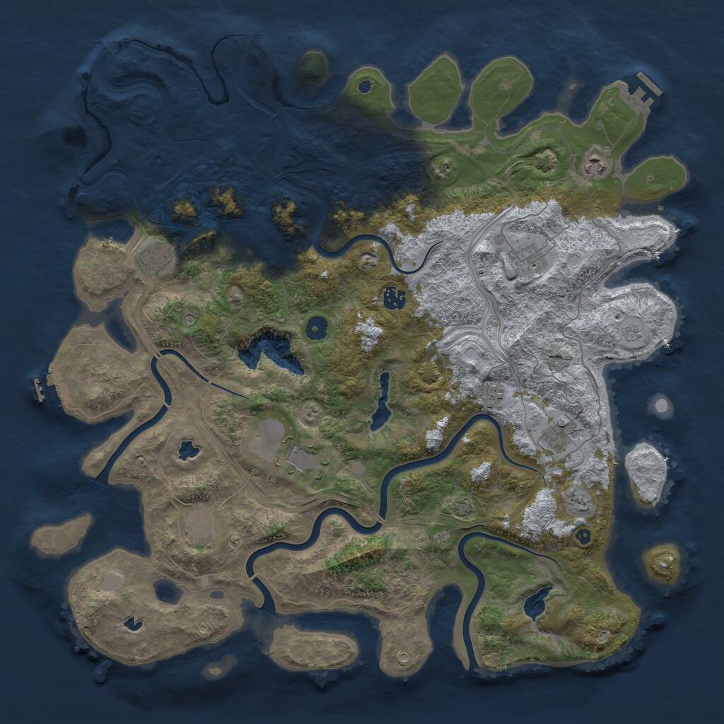 Rust Map: Procedural Map, Size: 4680, Seed: 1337, 15 Monuments