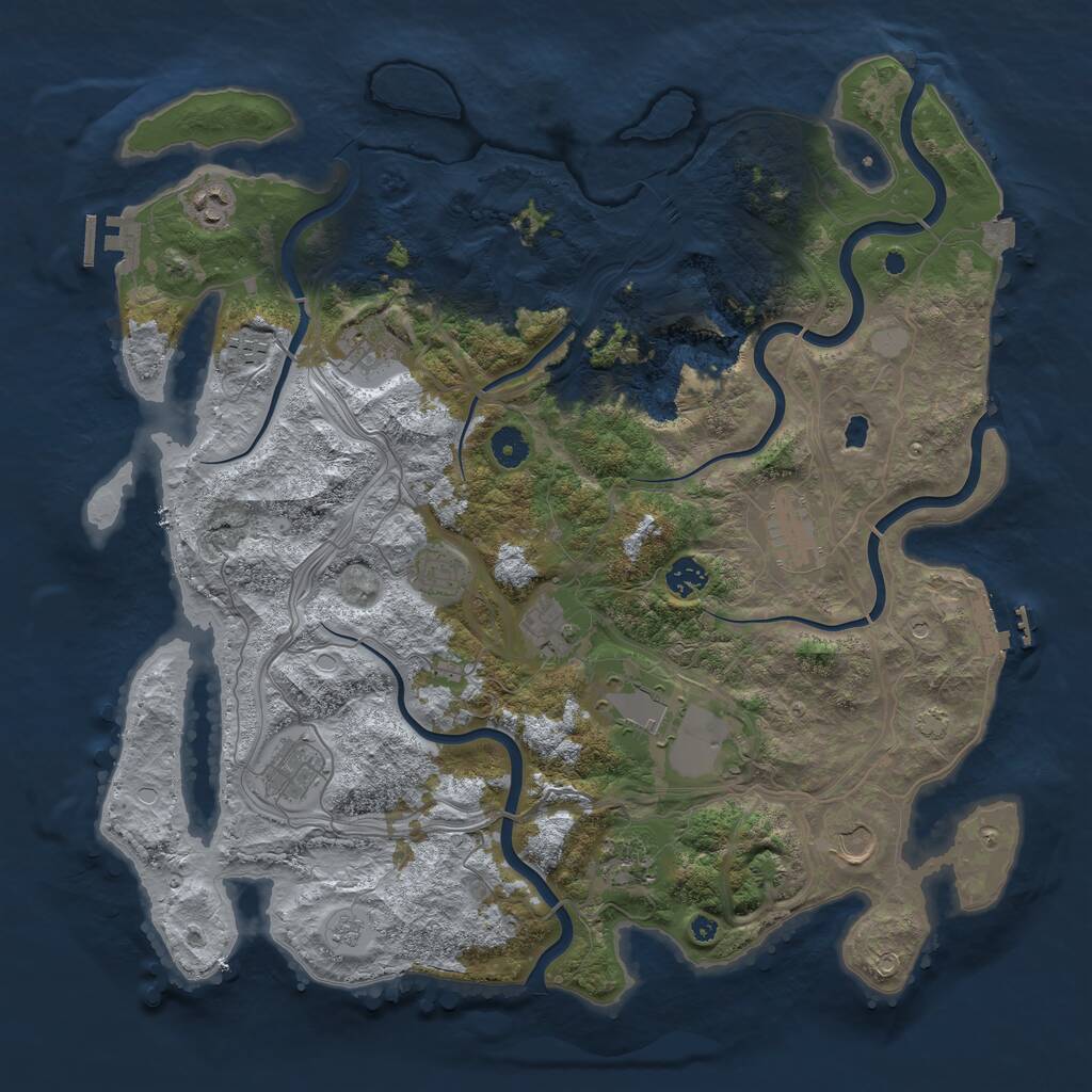 Rust Map: Procedural Map, Size: 4250, Seed: 14777, 17 Monuments
