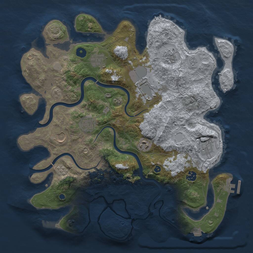Rust Map: Procedural Map, Size: 3750, Seed: 1657920153, 14 Monuments