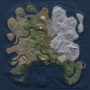 Thumbnail Rust Map: Procedural Map, Size: 3750, Seed: 1657920153, 14 Monuments