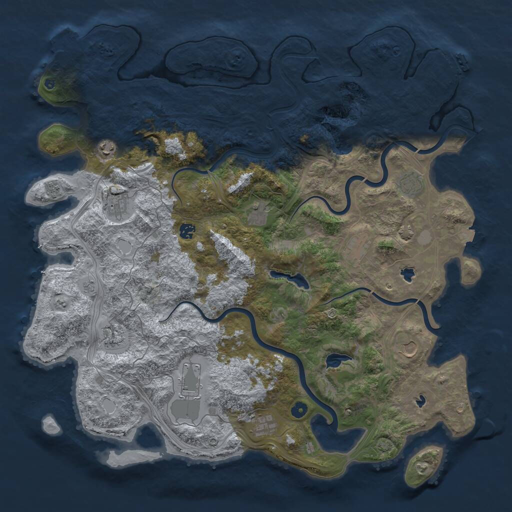 Rust Map: Procedural Map, Size: 4800, Seed: 1975036264, 17 Monuments