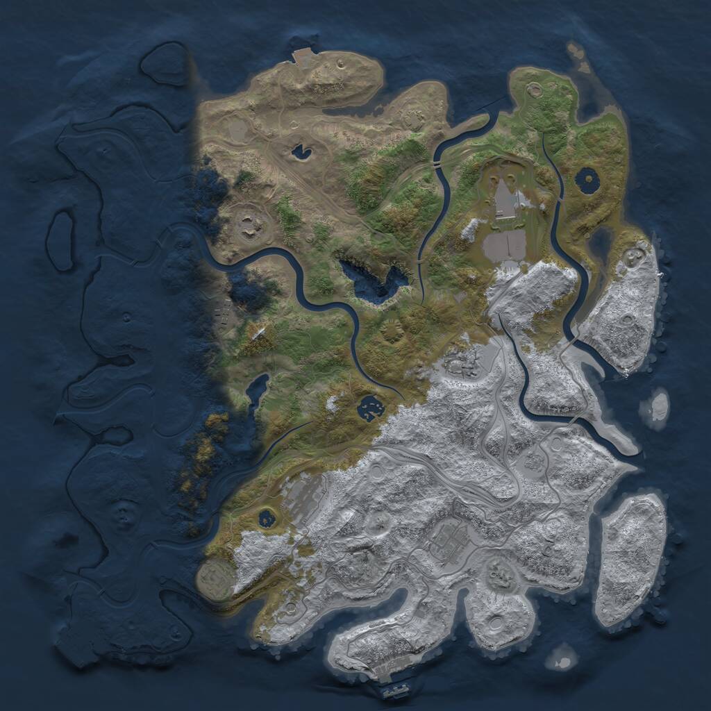 Rust Map: Procedural Map, Size: 4250, Seed: 826659851, 14 Monuments