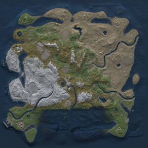 Thumbnail Rust Map: Procedural Map, Size: 4500, Seed: 740503026, 17 Monuments