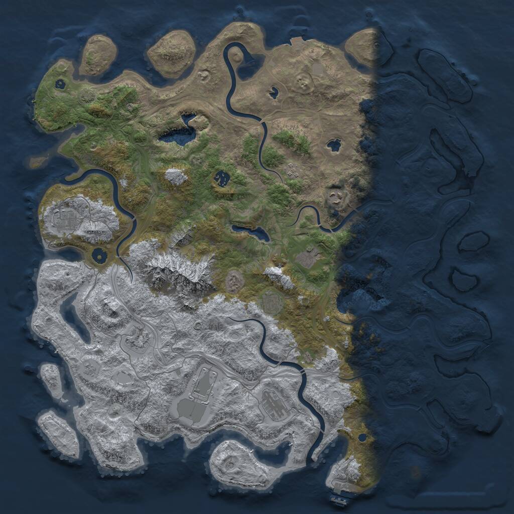Rust Map: Procedural Map, Size: 5000, Seed: 2134680190, 15 Monuments