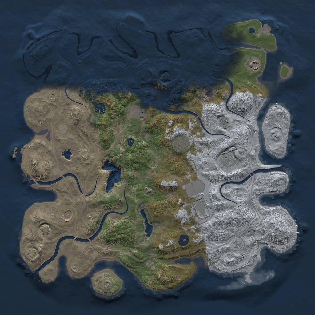 Rust Map: Procedural Map, Size: 4250, Seed: 311382070, 14 Monuments