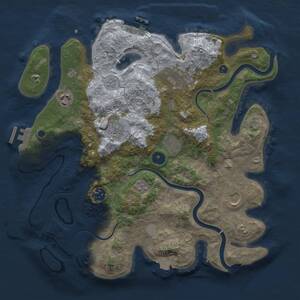 Thumbnail Rust Map: Procedural Map, Size: 3500, Seed: 2068621609, 13 Monuments