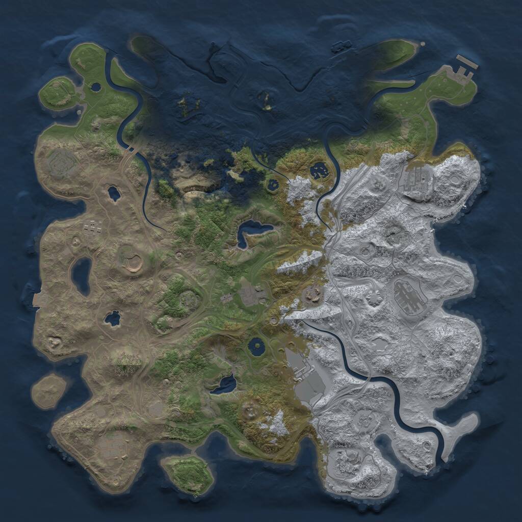 Rust Map: Procedural Map, Size: 4500, Seed: 109918446, 17 Monuments