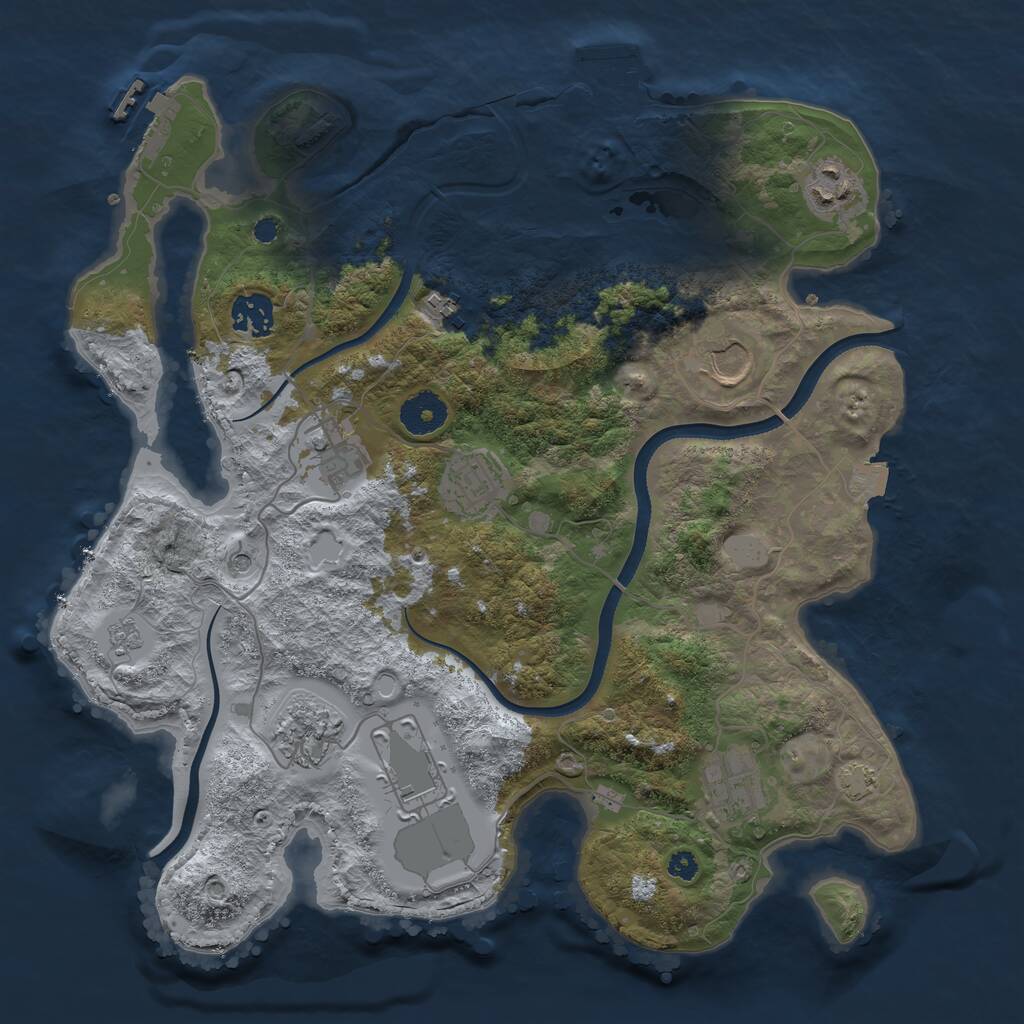Rust Map: Procedural Map, Size: 3500, Seed: 1807117095, 15 Monuments